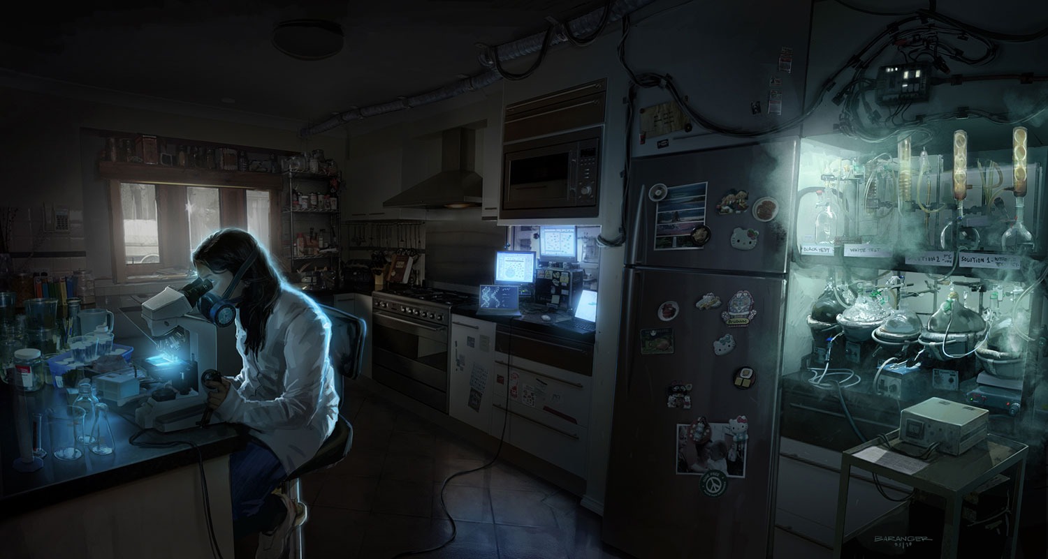The meme depicts a person in a dimly lit, cluttered room surrounded by computer screens and wires. The text "I can smell the desperation" appears in the image, implying that the person is struggling to complete a task or meet a deadline. The overall tone is one of frustration and exhaustion.